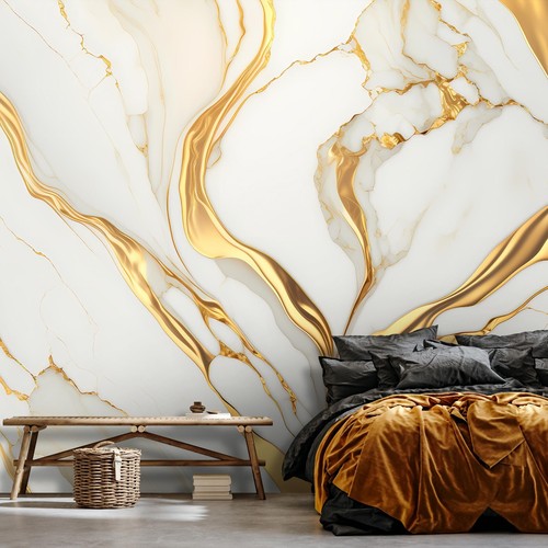 Fototapete marmor gold grau - marmor,