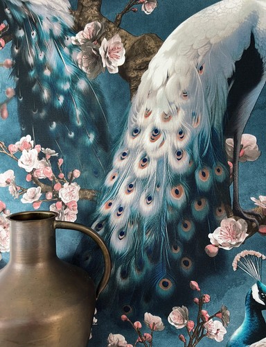Newroom vliestapete blau pfau - blau,