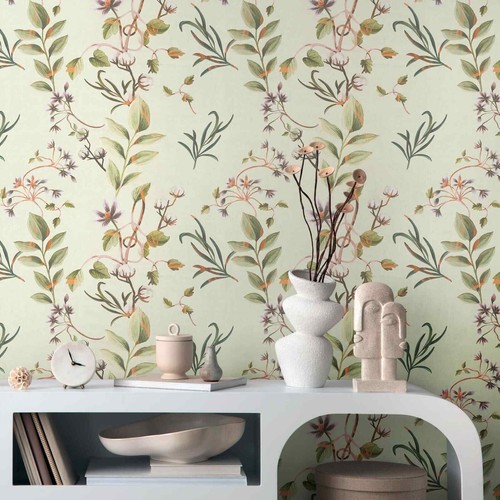 Vliestapete blattmuster floral - vliestapete,